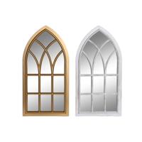 Wandspiegel DKD Home Decor Kristal Gouden Wit Polypropyleen Cottage Venster (2 Stuks)