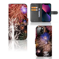 iPhone 13 Mini Wallet Case met Pasjes Vuurwerk - thumbnail