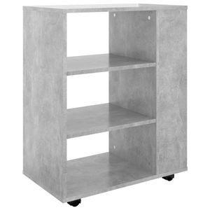 The Living Store Verrijdbare Kast - Betongrijs - 60 x 35 x 75 cm - Spaanplaat