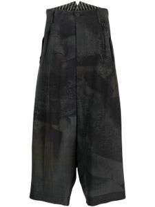 Yohji Yamamoto pantalon court à coupe ample - Noir