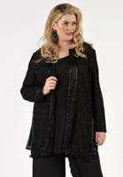 Yoek Jacket all over beaded silk | Zwart | Maat 56