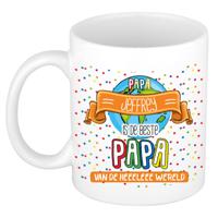 Naam mok papa Jeffrey - wit - de beste - keramiek - 300 ml - Vaderdag/verjaardag