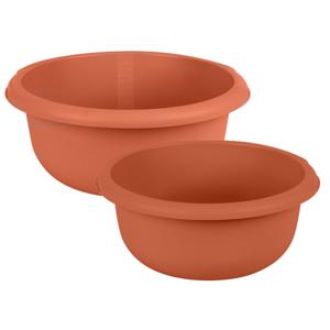 Urban Living Afwasteilen set - kunststof - 10/15 Liter - terracotta - teiltjes