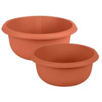 Urban Living Afwasteilen set - kunststof - 10/15 Liter - terracotta - teiltjes