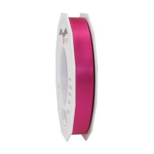 1x Luxe fuchsia roze satijnen lint rollen 1,5 cm x 25 meter cadeaulint verpakkingsmateriaal - Cadeaulinten