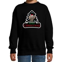 Dieren kersttrui olifant zwart kinderen - Foute olifanten kerstsweater 14-15 jaar (170/176)  -