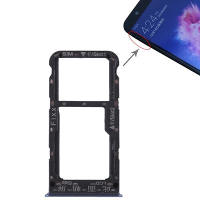SIM-kaart lade + SIM-kaart lade/micro SD-kaart voor Huawei P Smart (Enjoy 7S) (blauw)