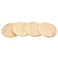 Set van 4 glazenonderzetters bamboe hout 10 cm   - - thumbnail