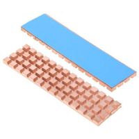 Copper Heat Sink with Thermal Pad for (M.2) NGFF 2280 SSD, Gold - thumbnail