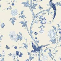 Laura Ashley - Vliesbehang - Summer Palace Royal Blue - 10mx52cm - thumbnail