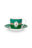 Pip Studio Love Birds Cappuccino Kop & Schotel Groen