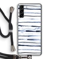 Ink Stripes: Samsung Galaxy S21 Plus Transparant Hoesje met koord
