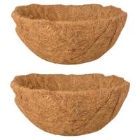 Esschert Design Voorgevormde inlegvel kokos voor hanging basket - 2x stuks - D30 cm - kokos inlegger Esschert Design Voorgevormde inlegvel kokos voor hanging basket - 2x stuks - D30 cm - kokos inlegger
