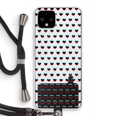 Hartjes: Pixel 4 Transparant Hoesje met koord