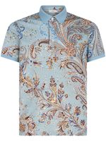 ETRO polo en coton à imprimé cachemire - Bleu