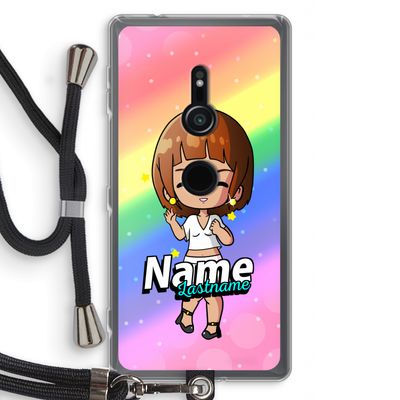 Chibi Maker vrouw: Sony Xperia XZ2 Transparant Hoesje met koord