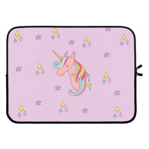 Roze eenhoorn: Laptop sleeve 15 inch
