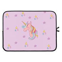 Roze eenhoorn: Laptop sleeve 15 inch