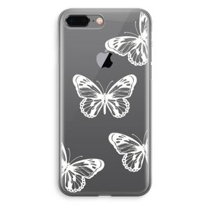 White butterfly: iPhone 8 Plus Transparant Hoesje