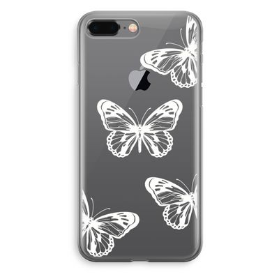 White butterfly: iPhone 8 Plus Transparant Hoesje
