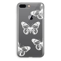 White butterfly: iPhone 8 Plus Transparant Hoesje