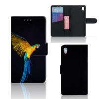 Sony Xperia Z3 | Telefoonhoesje | Met pasjeshouder | Papegaai