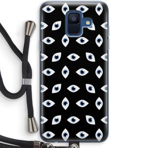 Eyes pattern: Samsung Galaxy A6 (2018) Transparant Hoesje met koord