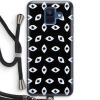 Eyes pattern: Samsung Galaxy A6 (2018) Transparant Hoesje met koord