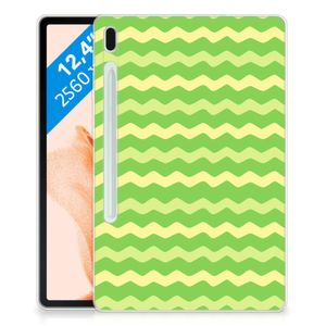 Samsung Galaxy Tab S7FE Hippe Hoes Waves Green