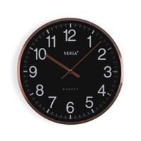 Muurklok Versa Zwart Metaal