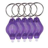 2 stuks Mini Pocket sleutelhanger zaklamp Micro LED squeeze licht buiten Camping ultra heldere noodsleutel ring licht fakkel lamp (paars)