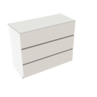 Storke Edge staand badkamermeubel 100 x 46 cm mat wit met Tavola enkele wastafel in matte Solid Surface