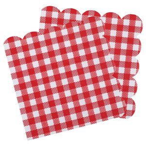 Boerenbont Oktoberfest thema servetten - 40x stuks - 16 x 16 cm - gingham/vichy print