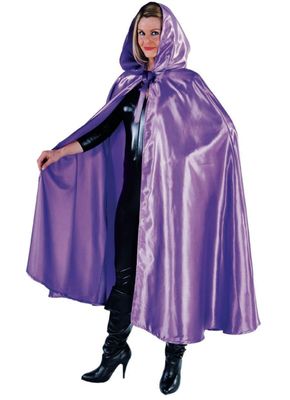 Cape met capuchon paars