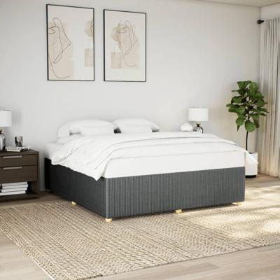 Bedframe zonder matras stof donkergrijs 180x200 cm
