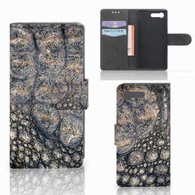 Sony Xperia X Compact | Telefoonhoesje | Met pasjeshouder | Krokodillenprint