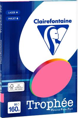 Fuchsia roze A4 papier 160 gram 50 vel Clairefontaine Trophée