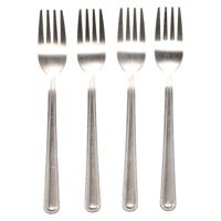 Gebaksvorkjes/taartvorkjes Classic - 4x - RVS - 15 cm - zilver - dessert vorken - thumbnail