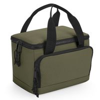 Kleine koeltas/lunch tas model Compact - 24 x 17 x 17 cm - 2 vakken - military groen
