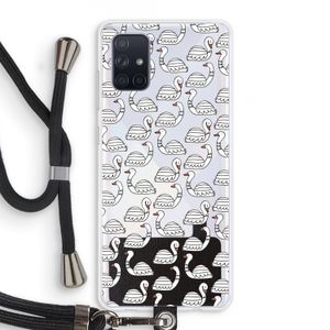 Zwanen: Samsung Galaxy A71 Transparant Hoesje met koord