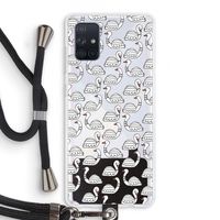 Zwanen: Samsung Galaxy A71 Transparant Hoesje met koord