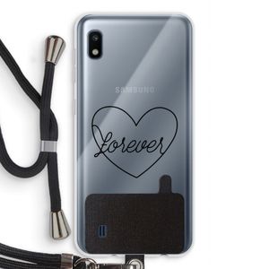Forever heart black: Samsung Galaxy A10 Transparant Hoesje met koord