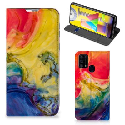 Bookcase Samsung Galaxy M31 Watercolor Dark Bookcase Samsung Galaxy M31 Watercolor Dark