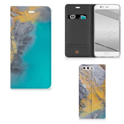 Huawei P10 Plus | Standcase | Marble Blue Gold