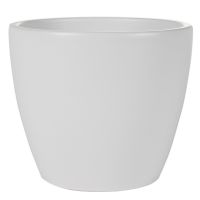 Plantenpot/bloempot in een strakke Scandinavische look wit Dia 16 cm en Hoogte 13 cm