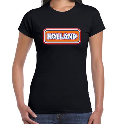 Verkleed T-shirt voor dames - Holland - zwart - supporter - themafeest