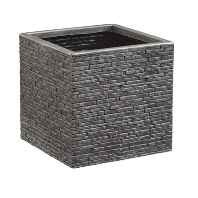 Bloempot Strata Raad van bestuur 39 x 38 x 40 cm Grijs Plastic Vierkant