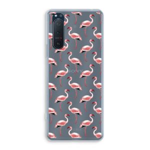 Flamingoprint groen: Sony Xperia 5 II Transparant Hoesje