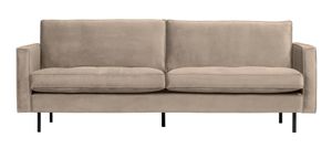 BePureHome 2,5-zits Bank 'Rodeo Classic' Velvet, kleur Khaki