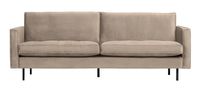 BePureHome 2,5-zits Bank 'Rodeo Classic' Velvet, kleur Khaki